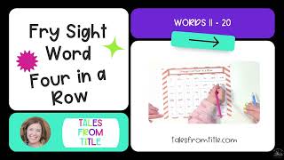 Fry's First 100 Sight Words Four in a Row Game Printable Sight Word Games for Centers & Intervention