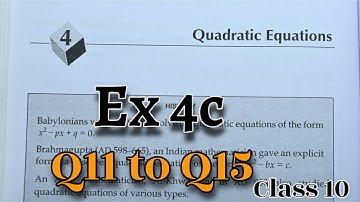Ex 4C Q11 to Q15 Class 10 Quadratic Equations | RS Aggarwal | Chapter 4  CBSE | Rajmith study