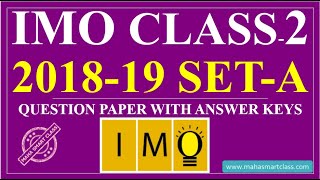 IMO CLASS 2 SET A 2018-2019 | International Mathematics Olympiad question paper with answer keys