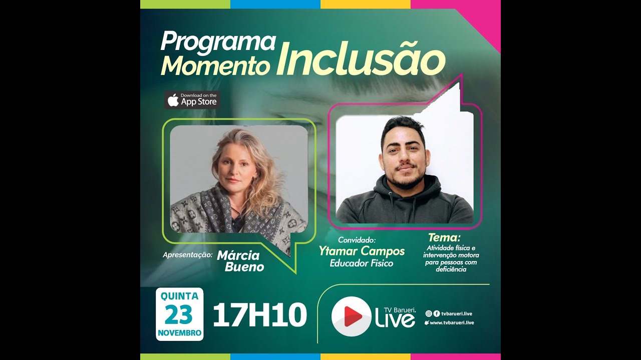 Atividade Física E Intervenção Motora Para Pessoas Com Deficiência| Momento Inclusão – 23/11