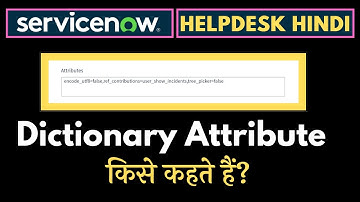ServiceNow Dictionary Attribute In Hindi