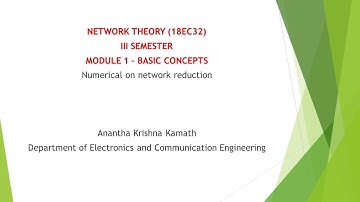 VTU NT 18EC32M1 T1 Numerical on network reduction