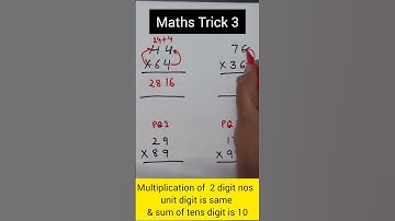 Maths Trick3: Multiplication of 2digit nos  unit digit is same & sum of tens digit is 10
