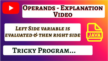 Java Operands / Variables evaluation order : Explanation Video.