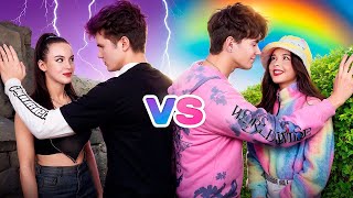 Rainbow VS Goth VS E-Couple || Alt VS Soft Girlfriend screenshot 5