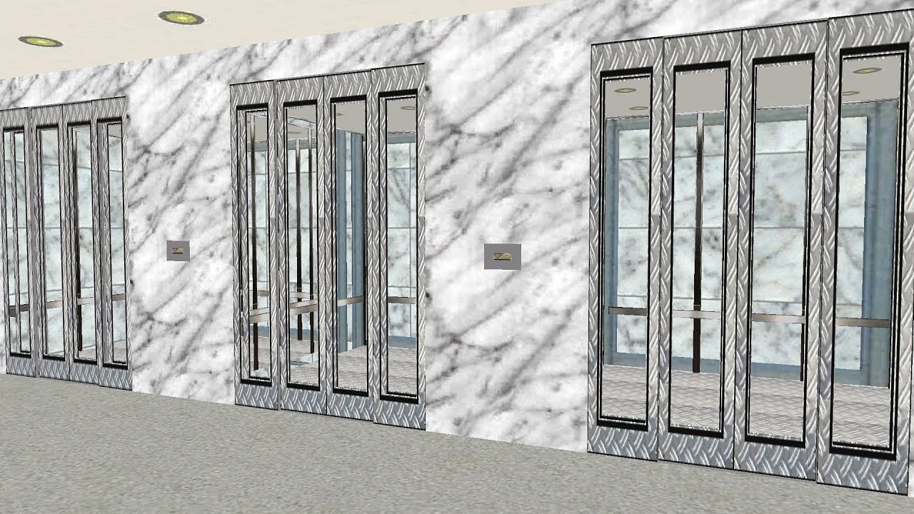 Beno Skyscrapersim , Guys Hospital - glass elevator and glass door´s