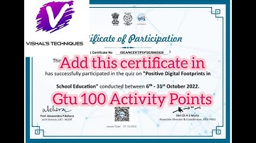 Digital Footprint | GTU 100 Activity Point kaise complete kare | Digital Footprints Quiz