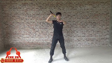 Mr. Huy Côn [Video 25] Hướng dẫn vụt côn nhị khúc đòn số 4 kết hợp đá chân