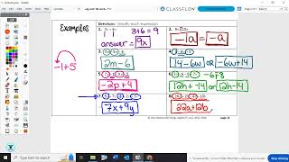 Algebra 1 Unit 1B pg 12-13 Notes Combining Like Terms