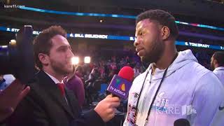 Teams address the media at Super Bowl Opening Night