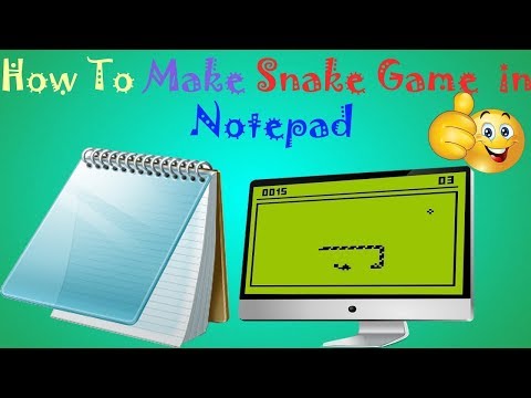 Make snake game in notepad|Tech Talk|
