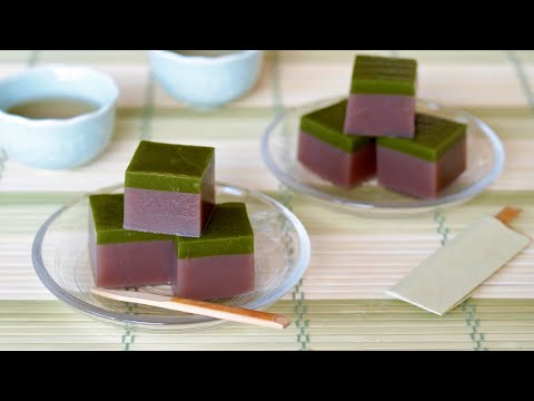 How to Make 2-Layer Mizu-Yokan (Matcha and Azuki Bean Jelly) | OCHIKERON | Create Eat Happy :) | ochikeron