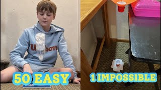 50 EASY Versus 1 IMPOSSIBLE Trick Shot!!!