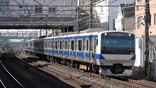 南柏駅を通過する常磐線E531系　2018年2月6日