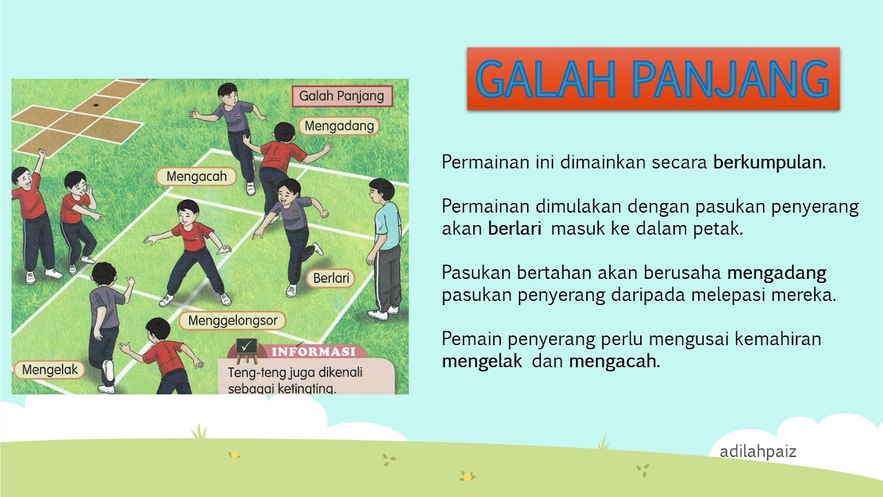 Pendidikan Jasmani Tahun 2 Santai Ria Teng Teng Dan Galah Panjang Youtube
