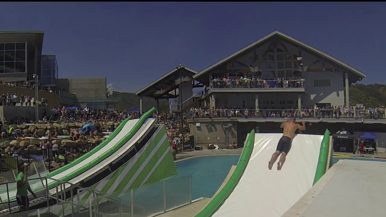 Caydeon Nowakowski Ski Jump water slide in Park City, Utah YouTube
