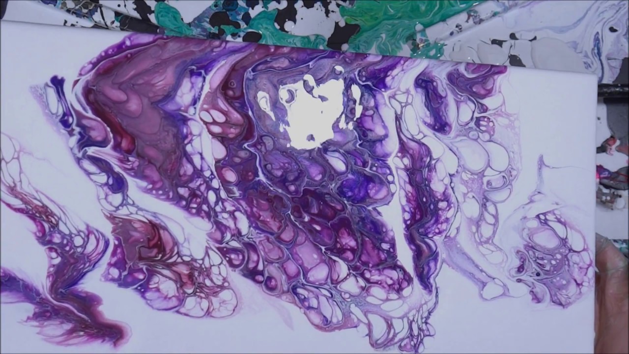 Purple Acrylic Pour Flip & Drag- Negative Space (114) - YouTube