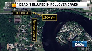 1 dead, 3 injured in rollover crash in Elkhart County