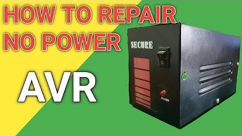 HOW TO REPAIR AUTOMATIC VOLTAGE REGULATOR (AVR)