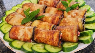 Маззали Баклажонли рулет тайёрлаш сири! Баклажановый рулет. Самые вкусные и самые сочные 👍🏻