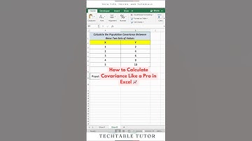 How to Population Calculate Covariance in Excel #excel #excelshorts #exceltricks