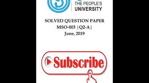 MSO - 3 | Q2 | Section - A | June 2019 | Solved Question Paper | IGNOU || Shorts