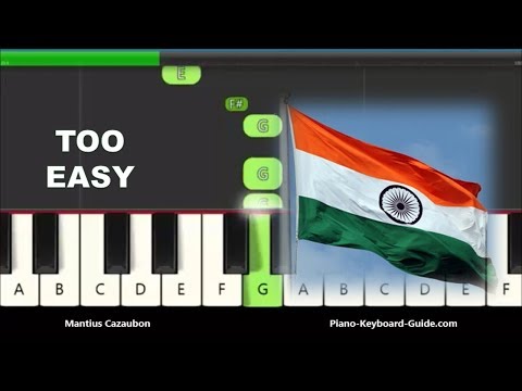 Jana Gana Mana Right Hand Slow Very Easy Piano Tutorial - India National Anthem