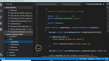 QRCode tutorial   12   generate front end files Laravel 5.6 full project course