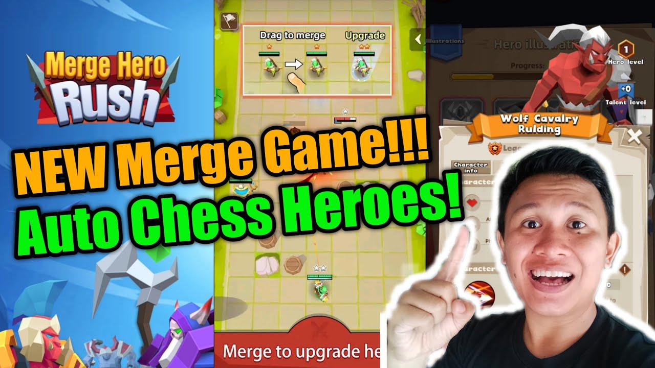 MERGE HERO RUSH! Merge Game with Auto Chess Heroes Theme! Merge Heronya Kalahkan Semua Musuhnya!