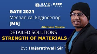 GATE 2021 Mechanical Engineering [ME] - DETAILED SOLUTIONS FOR Strength of Materials-SOM A/N SESSION screenshot 1