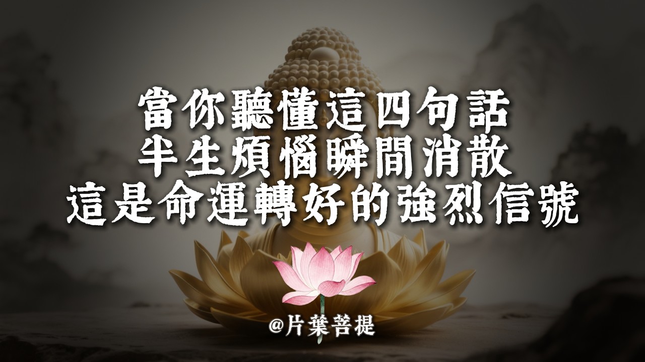 刷到即是有福之人！佛門「渡心」指南：當你聽懂這四句話，半生煩惱瞬間消散，這是命運轉好的強烈信號！#佛教文化 #佛法 #人生感悟 #正能量 #2026 #淨化