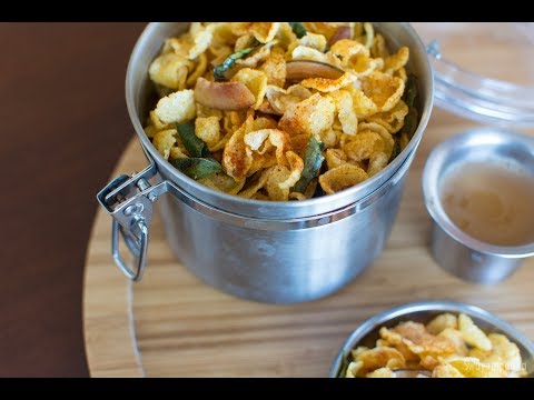 Corn flakes mixture | yellow dried corn Chivda in Kannada