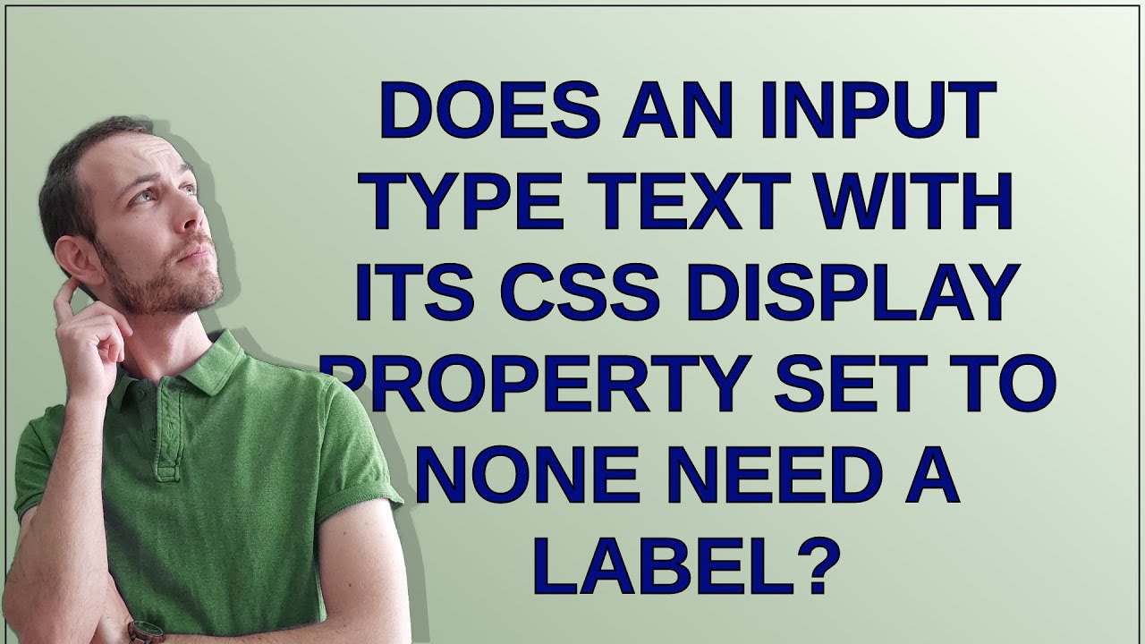 Does an input type text with its css display property set to none need ...