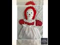 Vintage Raggedy Ann Style Cloth Doll with Red Yarn Hair, Embroidered “I Love You” Heart, Rustic N...