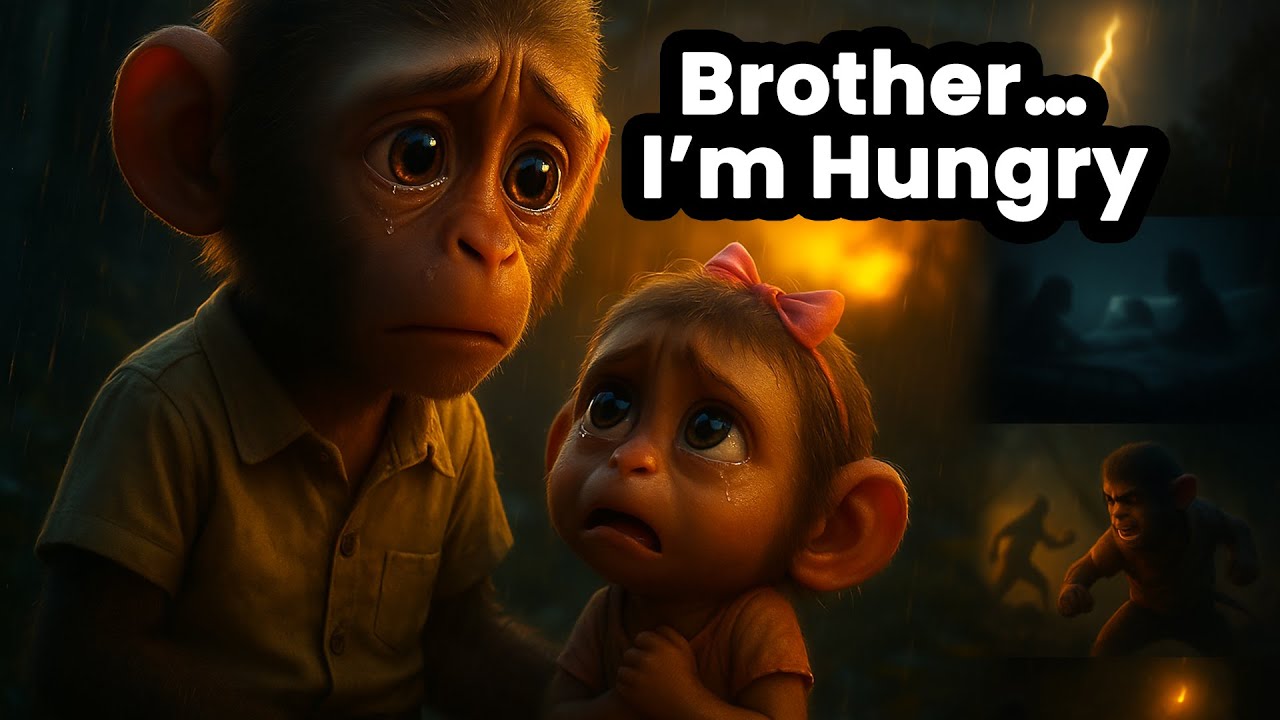 Brother… I’m Hungry 😢 | Emotional Monkey Story That Will Break Your Heart