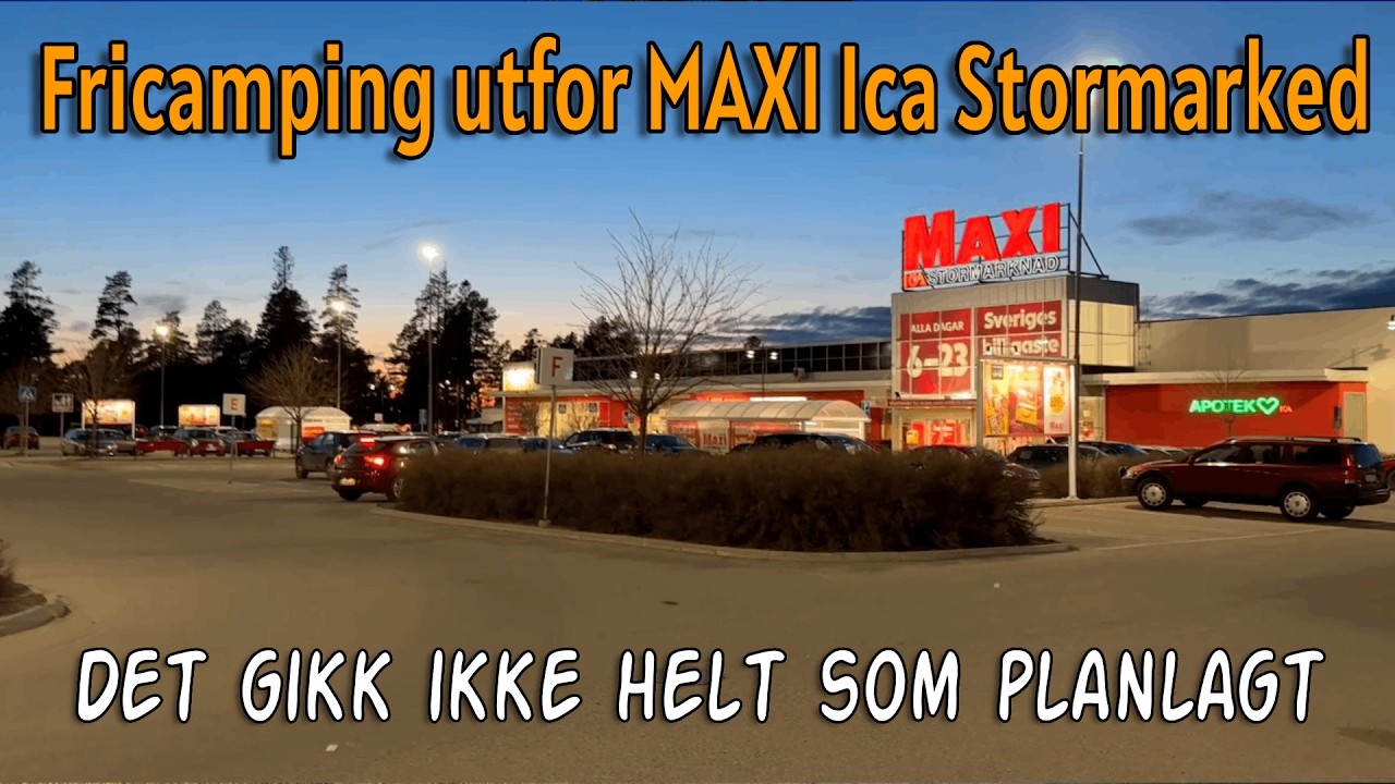 Jeg tester fricamping utenfor et supermarked - Med bobil langs E45 gjennom Sverige (Vanlife Norge)
