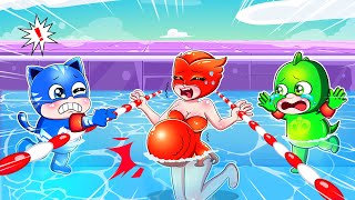 Owlette Gave Birth in the Swimming Pool!? Catboy, Helps Mom!! - Catboy's Life Story - PJ MASKS 2D