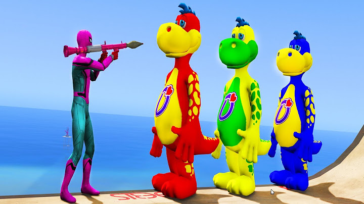 GTA 5 Water Ragdolls Pink Spiderman VS Red Dinosaur VS Yellow Dinosaur (Euphoria/Physics/Fails)