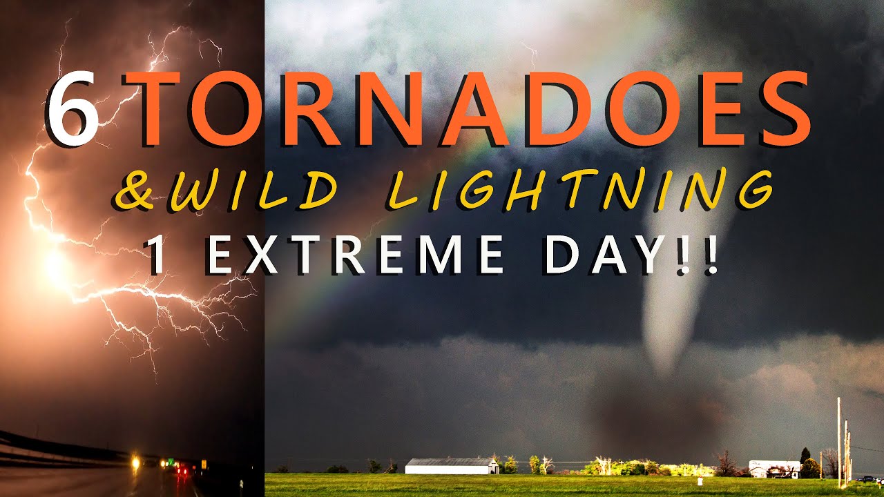 Six TORNADOES and Extreme Lightning in Texas FULL CHASE Footage!