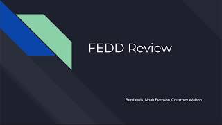 2019 FEDD Review, NCSU E101 Section 007