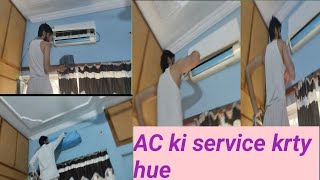 AC ki service at home|| imli aloo bukhary Ka sharbet||Daily vlog||life with Imran family