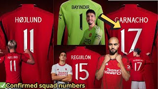 Hojlund shirt number? Amrabat ⏳, Garnacho, Reguilon, Bayindir, Evans jersey number confirmed.