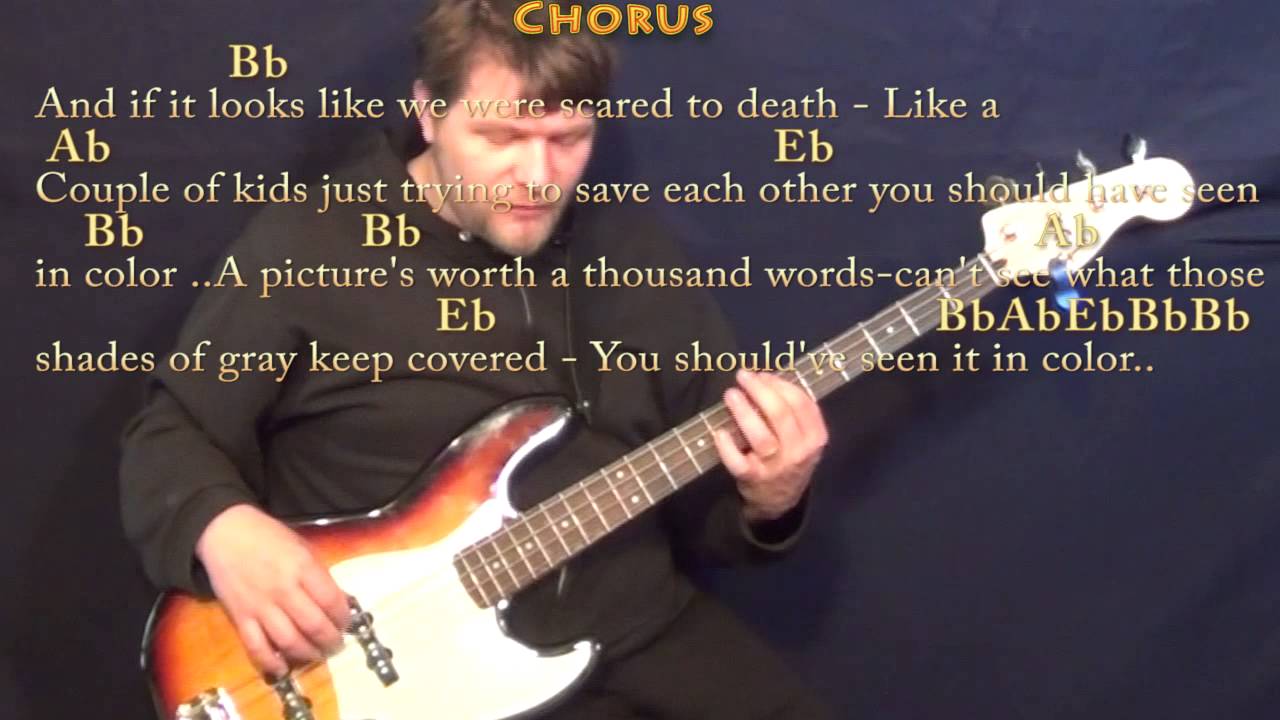In Color Jamey Johnson Bass Guitar Cover Lesson In Eb With Chords Lyrics Youtube