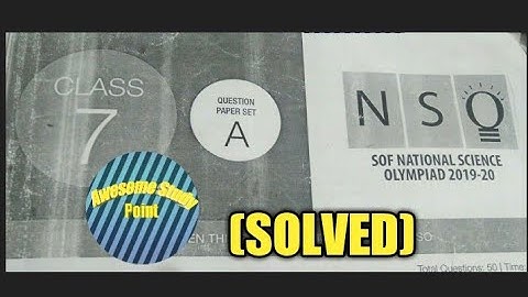 SOF NSO Class 7 Previous year question paper 2019-20 ll Set A