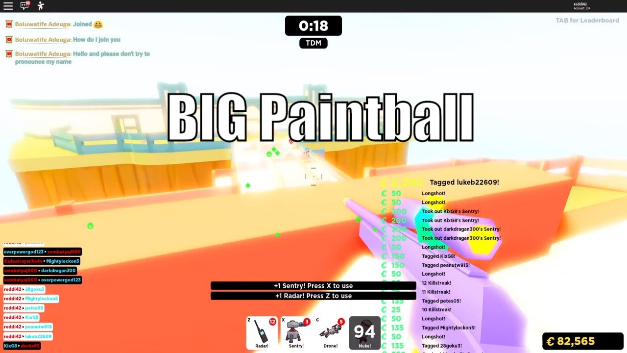 Getting My First Nuke In Big Paintball 100 Kills Stream Highlight Youtube - 100 kills roblox