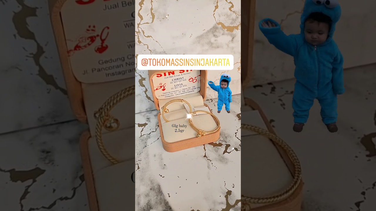 Gelang Bayi Lilit 1BeL mas 70% emas asLi