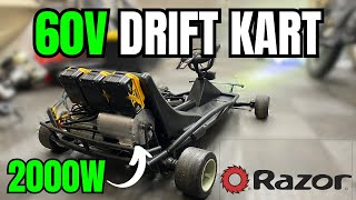 60V Razor Ground Force Drift Kart | 2000W MY1020 Kit Install