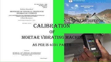Calibration of Mortar Cube Vibration machine as per IS 4031