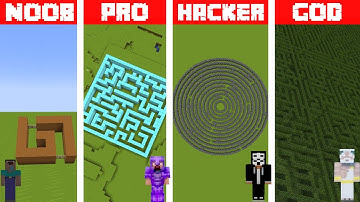 Minecraft IMPOSSIBLE MAZE BUILD CHALLENGE: NOOB vs PRO vs HACKER vs GOD