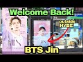 Welcome Back Jin Celebration Ads outside HYBE! 💜👨‍🚀